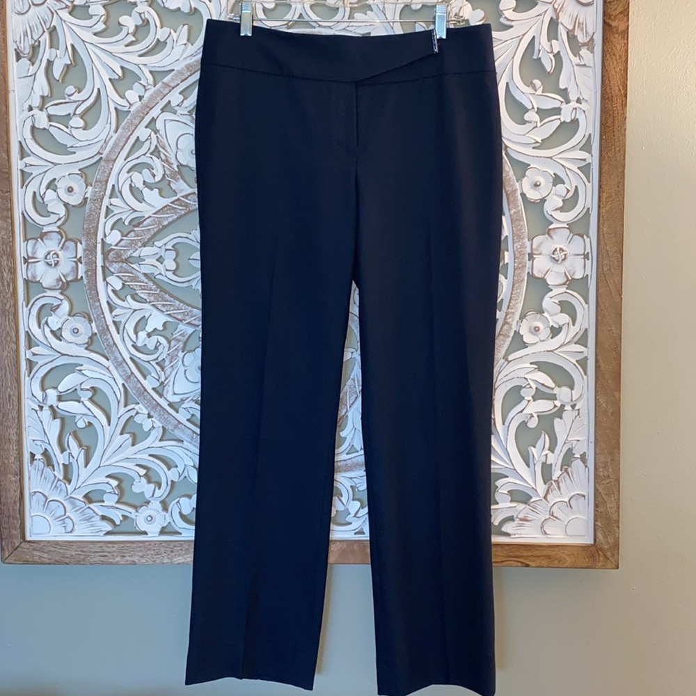 Elie Tahari Bergdorf Straight Leg Wool Blend Pant Dark Navy Size 10 EUC